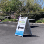 Food bank arrow direction sign